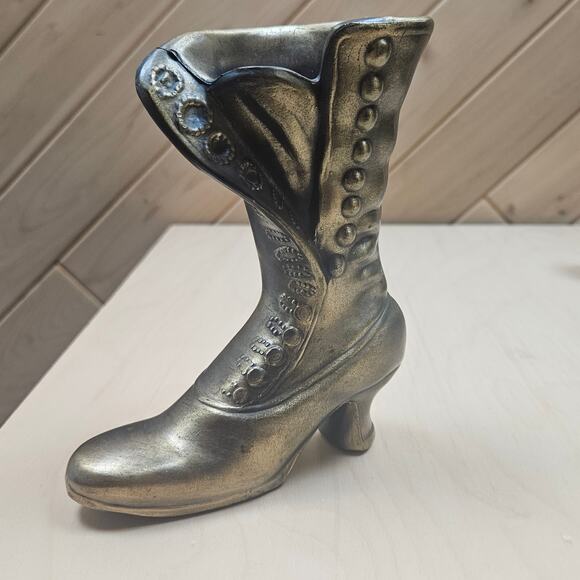 Lot Collectible  Boot Shoe Vintage  Miniature Brass Ceramic Wood Pin Cushion - Picture 7 of 7